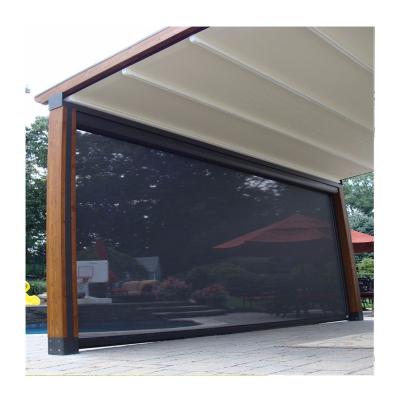 China Windproof and Ziptrack Track Roller Blinds Outdoor Zipper Screen Waterproof Outdoor Blinds Motorized Waterproof Roller for sale