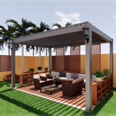 China Easily Assembled Customized Luxury Modern Outdoor Retractable Pergola Canopy Electric Aluminum Waterproof Roof Garden for sale