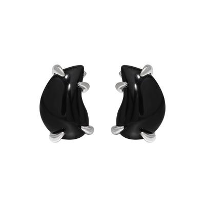 China 2023 FASHIONABLE New Modern Water Drop Unique Women's Sterling Silver Agate Earrings For for sale