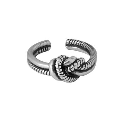 China Vintage Vintage Sterling Silver Fashion Knot Rings Twisted Jewelry For Women for sale