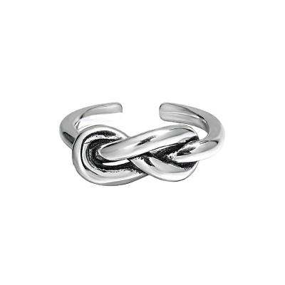 China Retro Vintage Silver Knotted Jewelry S925 Index Finger Rings For Women for sale