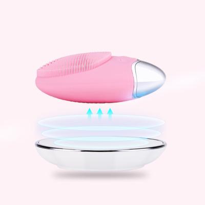 China Face Cleansing Portable Electric Ultrasonic Vibration Detergent Brush Cordless Memory Function Facial Cleansing Brush With Massage for sale