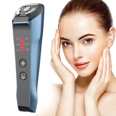 China Face Lift 5 in 1 Led Vibrating Beauty Massage Machine for Face Lifting RF EM Skin Care Tightening Facial Device for sale