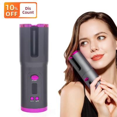 China New Design Hair Care Hair Curler Home Use Adjustable Temperature USB Charging Hair Curler No Heat Radio Rotating Automatic Hair Curler for sale