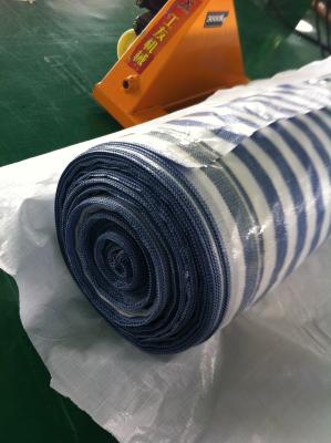 Chine waterproof woven fabric tarpaulin roll, stripe hdpe tarpaulin curtain à vendre