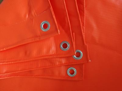 China 300gsm flame retardant orange pvc tarpaulin to Dubai Qatar Market for sale