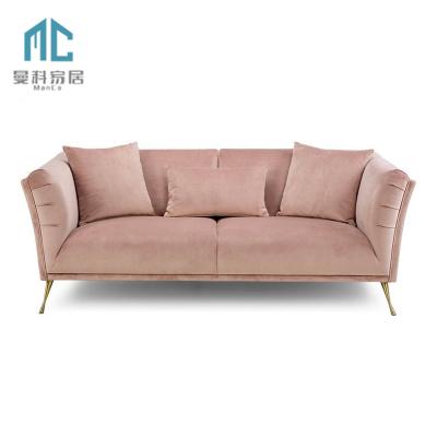 China Nordic Simple Fancy Sofa Extended Sofa Single Seat Sofa Chair Corduroy Soft Pink Velvet Living Room Fabric Leisure for sale