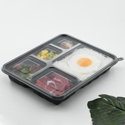 China Disposable Lunch Container Disposable Blister Compartment Plastic Takeout Storage Box for sale