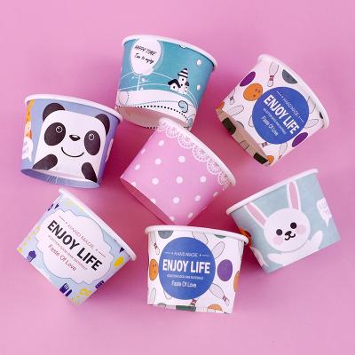 China Customized Disposable Disposable Ice Cream Cups For Packing Ramen Soup Cooks Salad Frozen Dessert Yogurt Ice Cream for sale