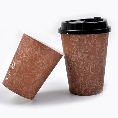 China Disposable Kraft Double Wall Paper Cup PE/PLA Coated Cups Hot Quality Biodegradable Coffee Cups for sale