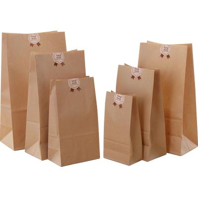 China Eco - Friendly Custom For Food Grade Kraft Paper Bag Recycled Brown Paper Bag With Logo Printed Kraft Paper Bag for sale