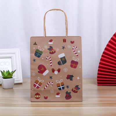 China Eco-friendly Recycled Custom Logo Brown Kraft Paper Bag Takeaway Shopping Bag With Handle Kraft Paper Bag for sale