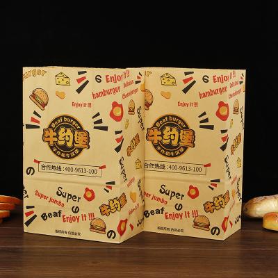 China Real Factory Custom Kraft Paper Color Printing Food Baking Bread Bag Eco - Friendly for sale