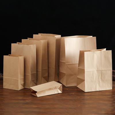 China Wholesale Custom Logo Eco-friendly Paper Bag For Food Take Out Bread Kraft Paper Bag for sale