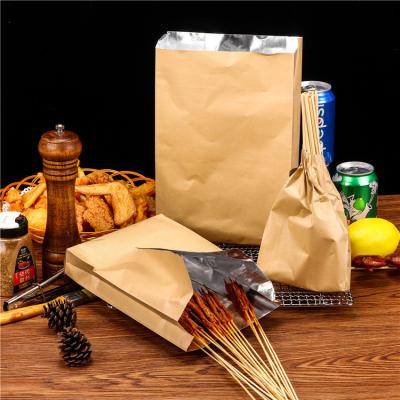 China Eco Friendly Eco Friendly Recyclable Aluminum Foil Lined Paper Bag Kraft Aluminum Foil Bag For BBQ for sale