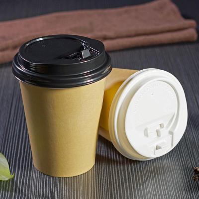 China 8oz 12oz 16oz Packaging Paper Double Wall Disposable Cup For Hot Coffee With Plastic Cover Customization Printing for sale