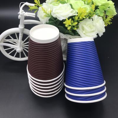 China OEM Disposable Red Double Wall Ripple Paper Cup Paper Coffee Cups Kraft Paper Cups With Custom Print for sale