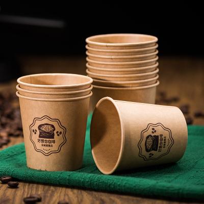 China Disposable Kraft Paper Cup 8 12 16 Oz Double Wall Disposable Paper Cups for sale