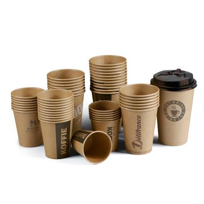 China 8oz 10oz 12oz 16oz 20oz 24oz Custom Printed Disposable Hot Cold Paper Cups with Lids for sale