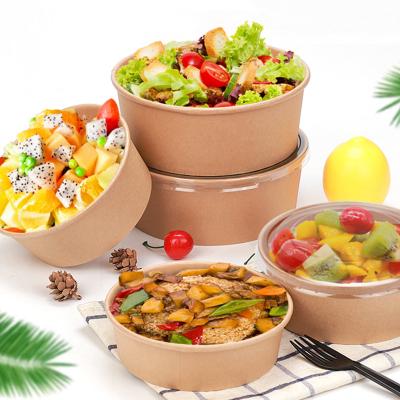 China Disposable eco-kraft paper best-selling custom paper take-out salad bowl for sale