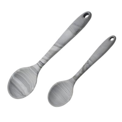 China Sustainable High Quality Non Stick Cooking Spoon Kitchen Utensil Customized Silicone Marbling Spoon Set for sale