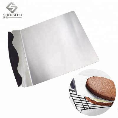 China Giant Sustainable Cake Stainless Steel Cake Baking Shovel Tray Moving Spatula Dish Transfer Cake Tool Cake Pizza Push Shovel for sale