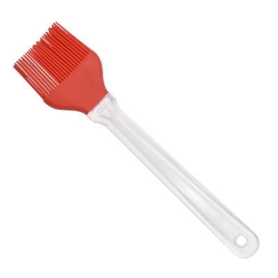 China Viable Customized Transparent Plastic Handle BBQ Basting Brush Cake Brush Silicone Butter Baking Brush for sale