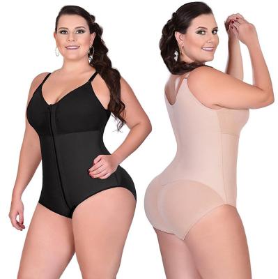 China 2021 Plus Size Underwear Bodysuit Antibacterial Zipper Fajas Colombianas Shapewear Women's Slimming Corest Shaper for sale