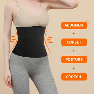 China Women 2021 Waist Trainer Tummy Wrap Shapewear Elastic Waistband Slim Corset Breathable for sale