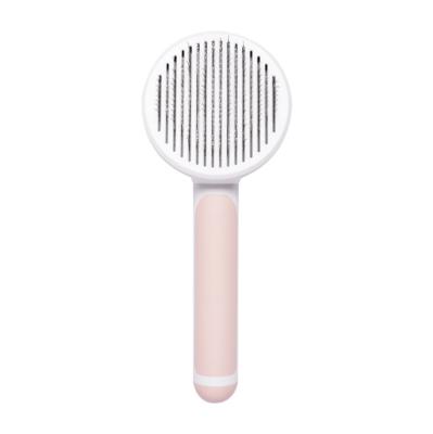 China Sustainable Cat Slicker Brush Remove Dog Bristle Pet Comb Self Cleaning Dog Pet Grooming Brush Automatically for sale