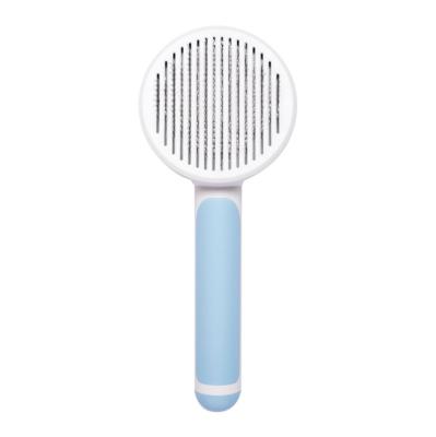 China Pet Grooming Brush Self Cleaning Comb Wholesale Viable Pet Hair Cat Slicker Brush Remove Dog Hair Automatically for sale