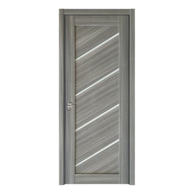 China Luxury Interior Decoration PVC Single Panel Wooden Room Wooden Glass Doors for sale