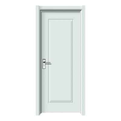 China Modern Interior Decoration Entrance MDF White Fancy PVC Sliding Wooden Door For Home for sale