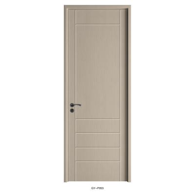 China Cheap Modern Interior Decoration Panel PVC Wood Door For Houses Office for sale