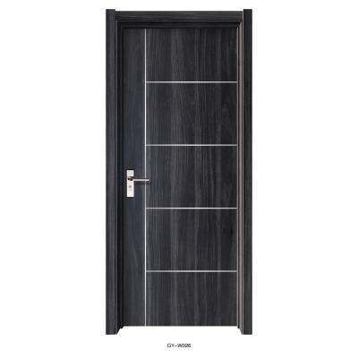 China Eco-friendly Decoration Fancy PVC MDF Aluminum Economical Ready Made Interior Wooden Doors For Houses Building for sale