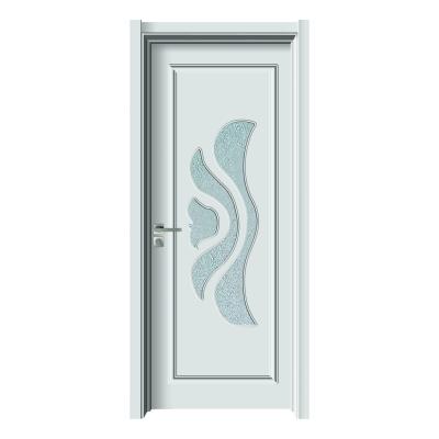 China Wholesale Decoration Competitive Price PVC MDF Interior Internal Bathroom Doors With Glass For Bathroom Bedroom Door for sale