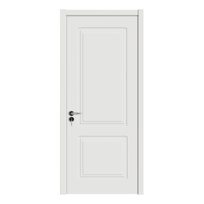 China Hot Selling Decoration Fashion 2 Panel Shaker Interior PVC Skin White MDF Wooden Doors For Homes Bedroom for sale