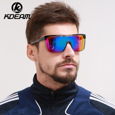 China 15 Years Experience KDEAM Promotional High Quality UV400 Protection One Piece Sports Cycling Sunglasses Custom Brand Logo Small Order for sale