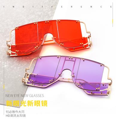 China 15 Years Experience New Designer One Piece Steampunk Sunglasses Party Oversized Hippie Shades Women Sunglasses for sale