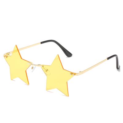 China 15 Years Experience New Eyewear Rimless Metal Star Shape Trendy Sunglasses for sale