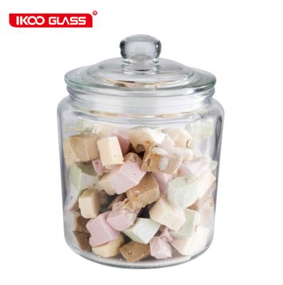 China Sustainable Hot Sale Classic Amazon Glass Storage Jar With Glass Lid for sale