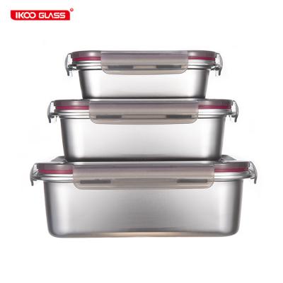 China Eco Friendly Freshness Preservation BPA Free Kitchen Stainless Steel Food Storage Container Box for sale