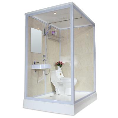 China Elegant And Simple Modern One Piece Toilet Shower Room Integral Whole Built-In Room Automation System With Toilet for sale