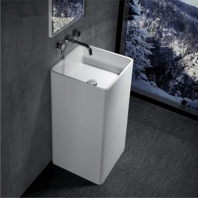 China Easy Clean Wash Basin Can Be Customized Column Floor One Wash Basin Pedestal Acrylic Modern Freestanding Bathroom for sale