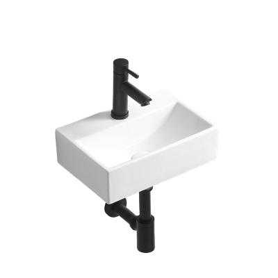 China Modern Household Mini Ceramic Hanging Basin White Small Size Art Basin Square for sale