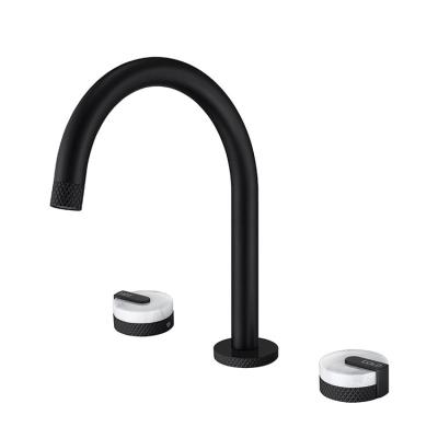 China Modern Matte Black Hot And Cold Dual Control Wall Mounted Brass Faucet With Soft Bubble Water Flow for sale