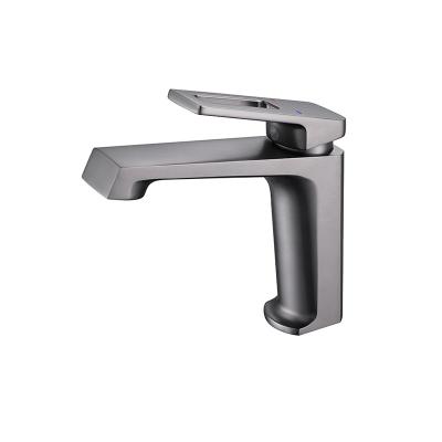 China Best price gun brass gray hot and cold metered faucets basin faucet, newest model in 2020 for sale