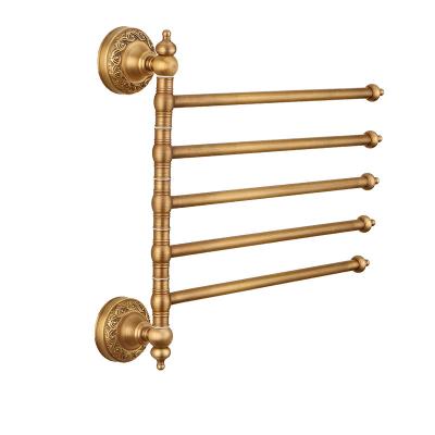 China Metal storage shelf European style simple all-copper shelf towel rack antique shower room special for villa for sale