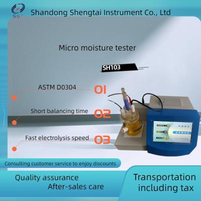 Cina Lo strumento ideale per analisi dell'umidità dei prodotti petroliferi - SH103 si raddoppiano progettazione del CPU di micro tester di umidità in vendita