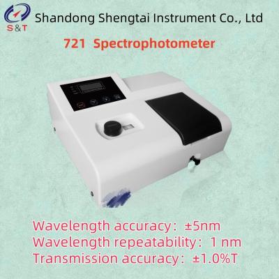 China Wavelength accuracy ± 5nm laboratory grain and oil 721 spectrophotometer Bandwidth 5nm for sale